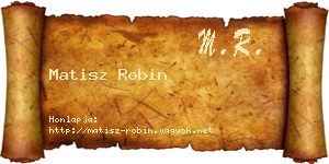 Matisz Robin névjegykártya